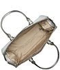 BRAHMIN Duchess Collection Silver Metallic Sophia Satchel Bag, Color:Silver - Image 3