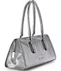 BRAHMIN Duchess Collection Silver Metallic Sophia Satchel Bag, Color:Silver - Image 4