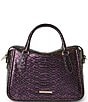 BRAHMIN Excelsior Collection Passion Purple Micaela Satchel Bag, Color:Passion Purple - Image 1