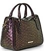 BRAHMIN Excelsior Collection Passion Purple Micaela Satchel Bag, Color:Passion Purple - Image 4