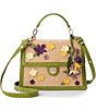 BRAHMIN Flora Collection Multi Raffia Small Hallie Satchel Bag - Image 1