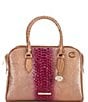 Color:Pomegranate - Image 1 - Harkness Collection Pomegranate Marissa Leather Satchel Bag