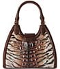 BRAHMIN Hermosa Collection Contrast Trim Feline Adrian Satchel Bag, Color:Feline - Image 2