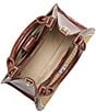 BRAHMIN Jardim Collection Adrian Raffia Buckle Detail Satchel Bag, Color:Caramel - Image 3