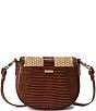 BRAHMIN Jardim Collection Briar Raffia Buckle Detail Crossbody Bag, Color:Caramel - Image 2