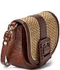 BRAHMIN Jardim Collection Briar Raffia Buckle Detail Crossbody Bag, Color:Caramel - Image 4