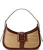 BRAHMIN Jardim Collection Kyrie Raffia Buckle Detail Shoulder Bag,New Products : American Fashion Style Bags On Sale