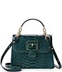 BRAHMIN Kalopsia Collection Small Hallie Evergreen Satchel Bag, Color:Evergreen - Image 1