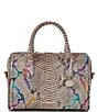 Color:Multi - Image 1 - Knightley Collection Stacy Rainbow Snake Print Leather Satchel Bag