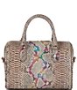 Color:Multi - Image 2 - Knightley Collection Stacy Rainbow Snake Print Leather Satchel Bag