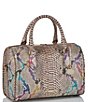 Color:Multi - Image 4 - Knightley Collection Stacy Rainbow Snake Print Leather Satchel Bag