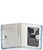BRAHMIN Lucent Collection Jane Mini Metallic Bifold Snap Wallet, Color:Bellbottom Blue - Image 3