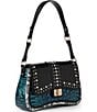 BRAHMIN Luminous Collection Blue Patina Nerida Shoulder Bag, Color:Blue Patina - Image 4