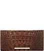 BRAHMIN Melbourne Collection Ady Crocodile-Embossed Wallet, Color:Pecan - Image 1