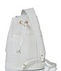 Color:Shell White - Image 2 - Melbourne Collection Allie Shell White Leather Sling Backpack