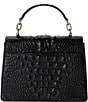 BRAHMIN Melbourne Collection Black Hallie Satchel Bag, Color:Black - Image 2