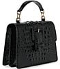 BRAHMIN Melbourne Collection Black Hallie Satchel Bag, Color:Black - Image 4