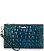 BRAHMIN Melbourne Collection Blue Patina Daisy Wristlet, Color:Blue Patina - Image 1