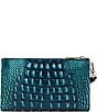 BRAHMIN Melbourne Collection Blue Patina Daisy Wristlet, Color:Blue Patina - Image 2