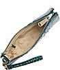 BRAHMIN Melbourne Collection Blue Patina Daisy Wristlet, Color:Blue Patina - Image 3