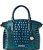 BRAHMIN Melbourne Collection Blue Patina Duxbury Satchel Bag, Color:Blue Patina - Image 1