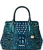 BRAHMIN Melbourne Collection Blue Patina Small Finley Carryall Satchel Bag, Color:Blue Patina - Image 1