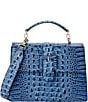 BRAHMIN Melbourne Collection Blue Serenade Hallie Satchel Bag, Color:Blue Serenade - Image 1