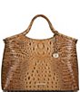Color:Toasted - Image 1 - Melbourne Collection Carla Crocodile-Embossed Leather Tote Bag