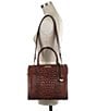 BRAHMIN Melbourne Collection Caroline Crocodile-Embossed Satchel Bag, Color:Pecan - Image 5