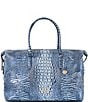 Color:Coastal Blue - Image 1 - Melbourne Collection Coastal Blue Duxbury Leather Weekender Bag