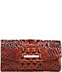 Color:Pecan - Image 1 - Melbourne Collection Crocodile-Embossed Modern Checkbook