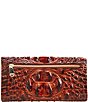 Color:Pecan - Image 2 - Melbourne Collection Crocodile-Embossed Modern Checkbook