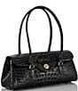 BRAHMIN Melbourne Collection Dayan Satchel Bag, Color:Black - Image 4