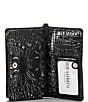 BRAHMIN Melbourne Collection Debra Crocodile-Embossed Wallet, Color:Black - Image 3