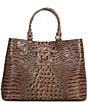 BRAHMIN Melbourne Collection Denise Satchel Bag, Color:Smokey Taupe - Image 2