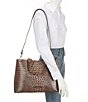 BRAHMIN Melbourne Collection Denise Satchel Bag, Color:Smokey Taupe - Image 4