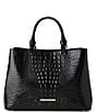 BRAHMIN Melbourne Collection Denise Satchel Bag, Color:Black - Image 1