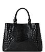 BRAHMIN Melbourne Collection Denise Satchel Bag, Color:Black - Image 2
