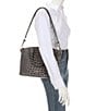 BRAHMIN Melbourne Collection Duxbury Charcoal Satchel Bag, Color:Charcoal - Image 4