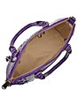 Color:Royal Purple - Image 3 - Melbourne Collection Duxbury Leather Crocodile-Embossed Satchel Bag