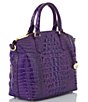 Color:Royal Purple - Image 4 - Melbourne Collection Duxbury Leather Crocodile-Embossed Satchel Bag