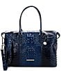 BRAHMIN Melbourne Collection Duxbury Crocodile-Embossed Weekender Bag, Color:Anchor - Image 1