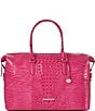 Color:Paradise Pink - Image 1 - Melbourne Collection Paradise Pink Duxbury Leather Weekender Bag