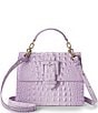 BRAHMIN Melbourne Collection Gentle Lavender Hallie Satchel Bag,Specials : American Fashion Style Bags On Sale