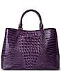 BRAHMIN Melbourne Collection Heroic Purple Denise Satchel Bag, Color:Heroic Purple - Image 2