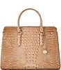 Color:Honey Brown - Image 1 - Melbourne Collection Honey Brown Finley Leather Carryall Satchel Tote Bag
