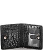 Color:Black - Image 3 - Melbourne Collection Leather Crocodile-Embossed Jane Mini Bifold Snap Wallet
