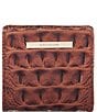 Color:Pecan - Image 1 - Melbourne Collection Leather Crocodile-Embossed Jane Mini Bifold Snap Wallet