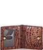 Color:Pecan - Image 3 - Melbourne Collection Leather Crocodile-Embossed Jane Mini Bifold Snap Wallet