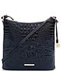 Color:Ink - Image 1 - Melbourne Collection Katie Leather Crocodile-Embossed Crossbody Bag